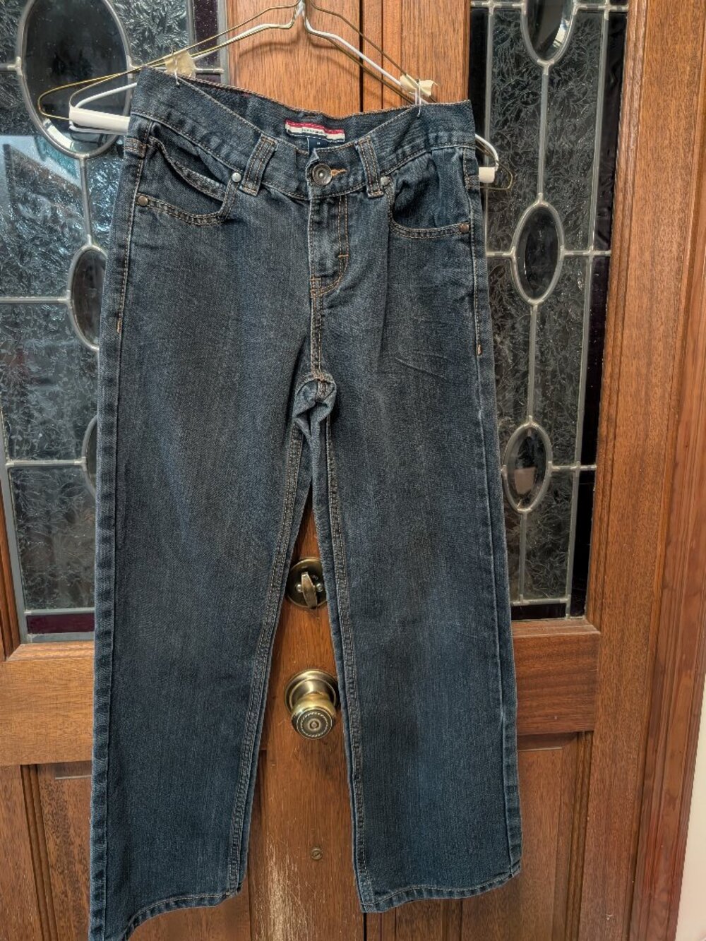 Boys dark wash jeans, size 10
